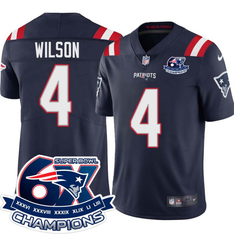 Patriots #4 Jerrel Wilson 6X Super Bowl Champions Jersey -Navy Patriots #4 Jerrel Wilson 6X Super Bowl Champions Jersey -Navy