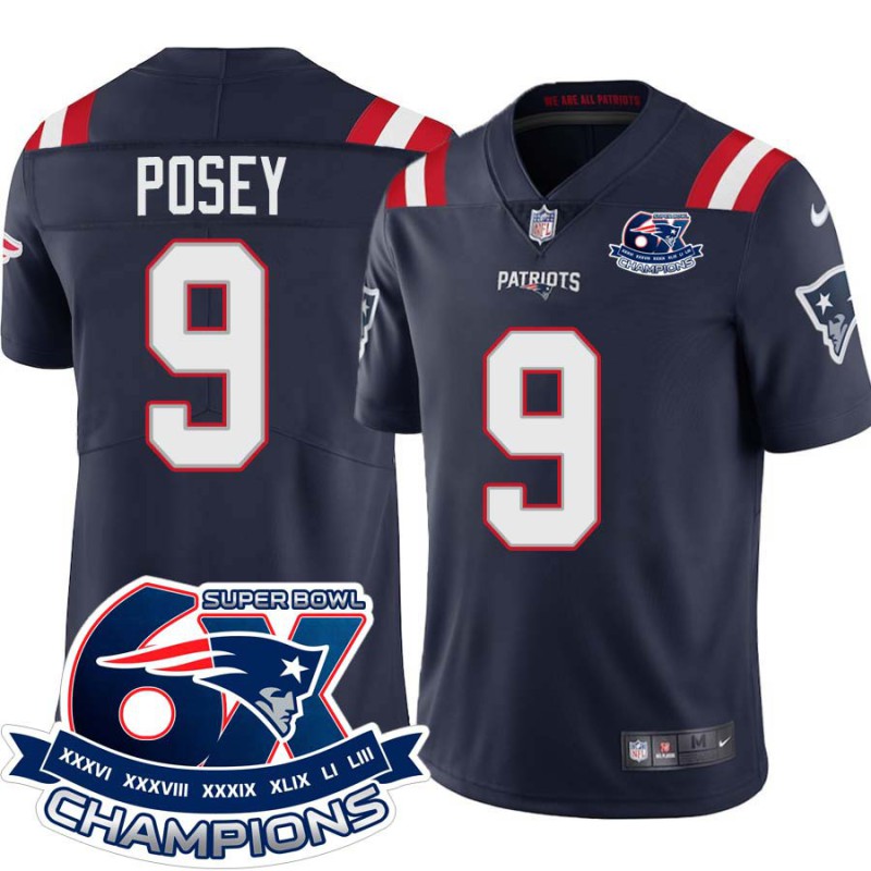 Patriots #9 David Posey 6X Super Bowl Champions Jersey -Navy Patriots #9 David Posey 6X Super Bowl Champions Jersey -Navy