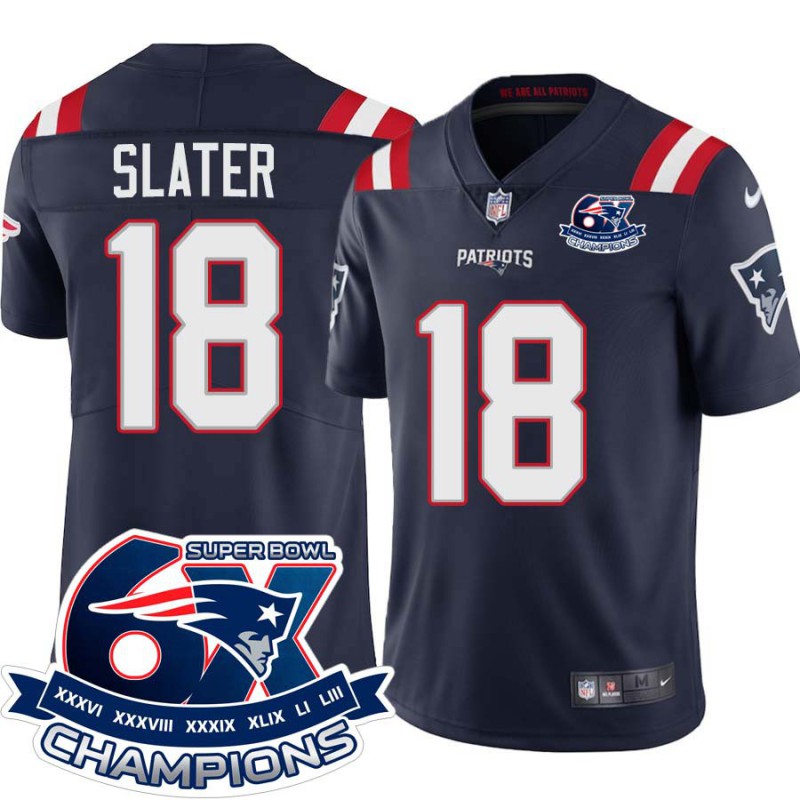 Patriots #18 Matthew Slater 6X Super Bowl Champions Jersey -Navy Patriots #18 Matthew Slater 6X Super Bowl Champions Jersey -Navy