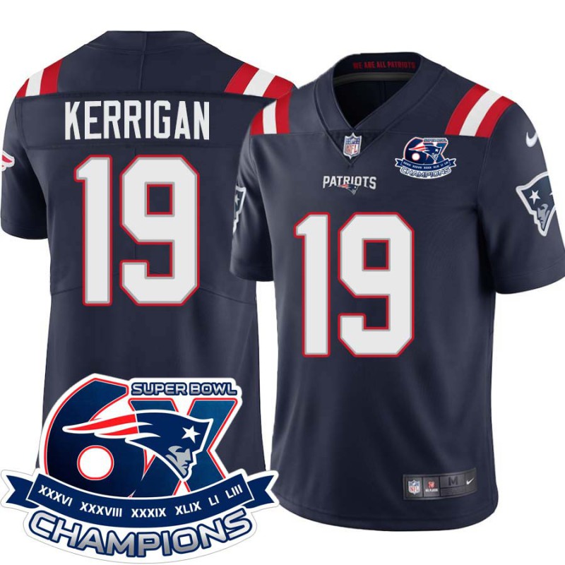 Patriots #19 Mike Kerrigan 6X Super Bowl Champions Jersey -Navy Patriots #19 Mike Kerrigan 6X Super Bowl Champions Jersey -Navy