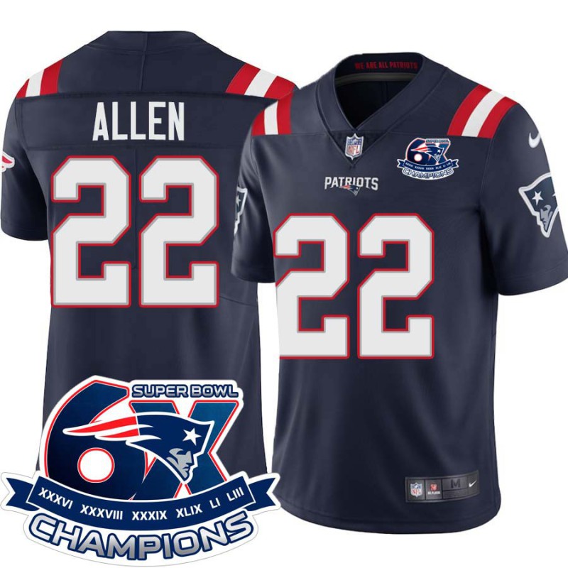 Patriots #22 Terry Allen 6X Super Bowl Champions Jersey -Navy Patriots #22 Terry Allen 6X Super Bowl Champions Jersey -Navy