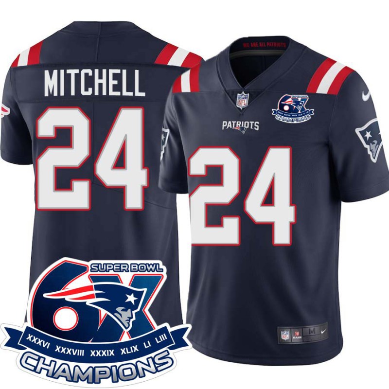 Patriots #24 Mel Mitchell 6X Super Bowl Champions Jersey -Navy Patriots #24 Mel Mitchell 6X Super Bowl Champions Jersey -Navy