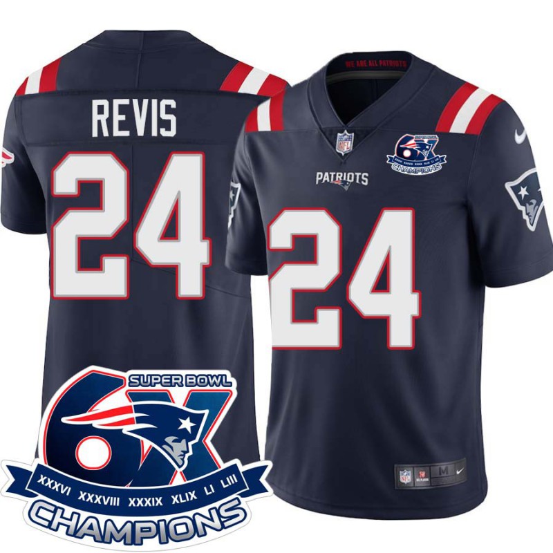 Patriots #24 Darrelle Revis 6X Super Bowl Champions Jersey -Navy Patriots #24 Darrelle Revis 6X Super Bowl Champions Jersey -Navy