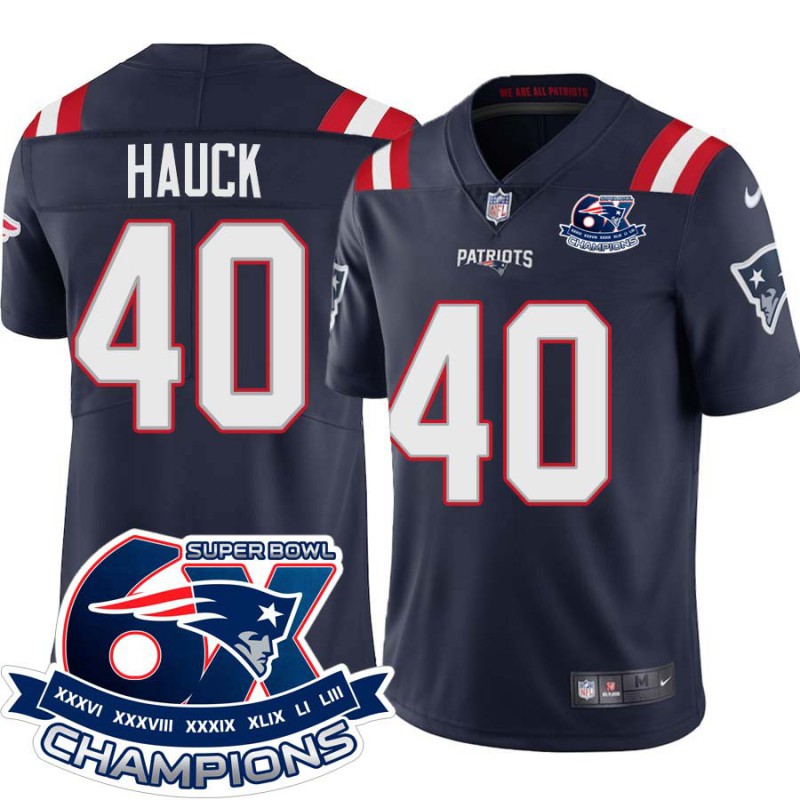 Patriots #40 Tim Hauck 6X Super Bowl Champions Jersey -Navy Patriots #40 Tim Hauck 6X Super Bowl Champions Jersey -Navy