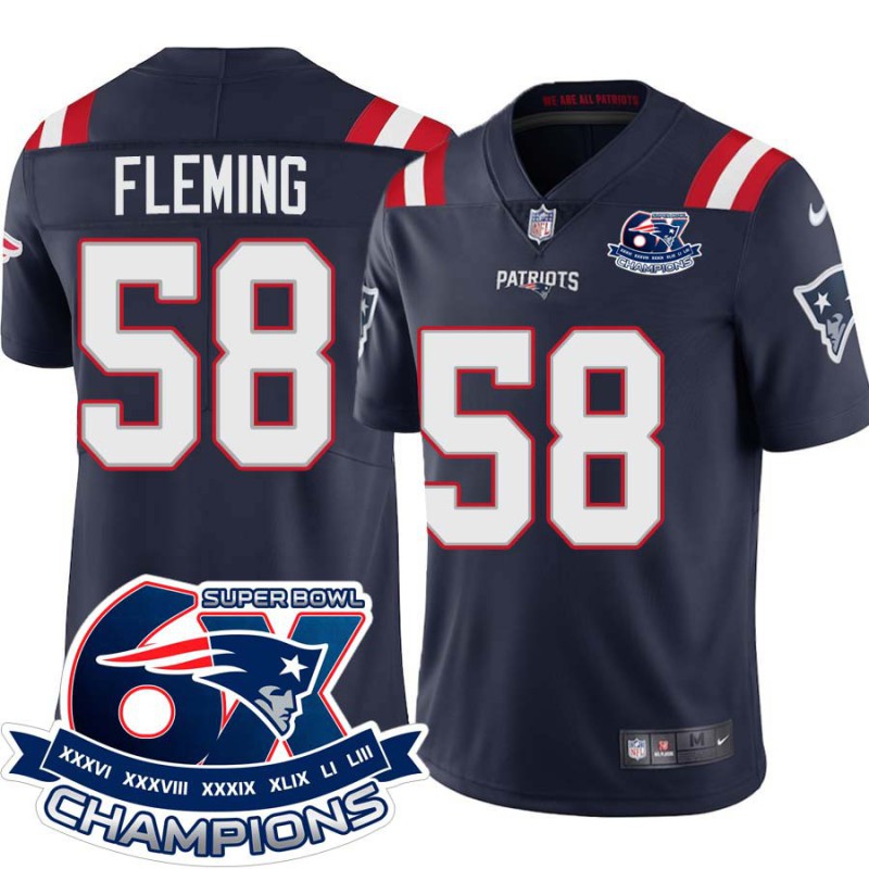 Patriots #58 Darius Fleming 6X Super Bowl Champions Jersey -Navy Patriots #58 Darius Fleming 6X Super Bowl Champions Jersey -Navy