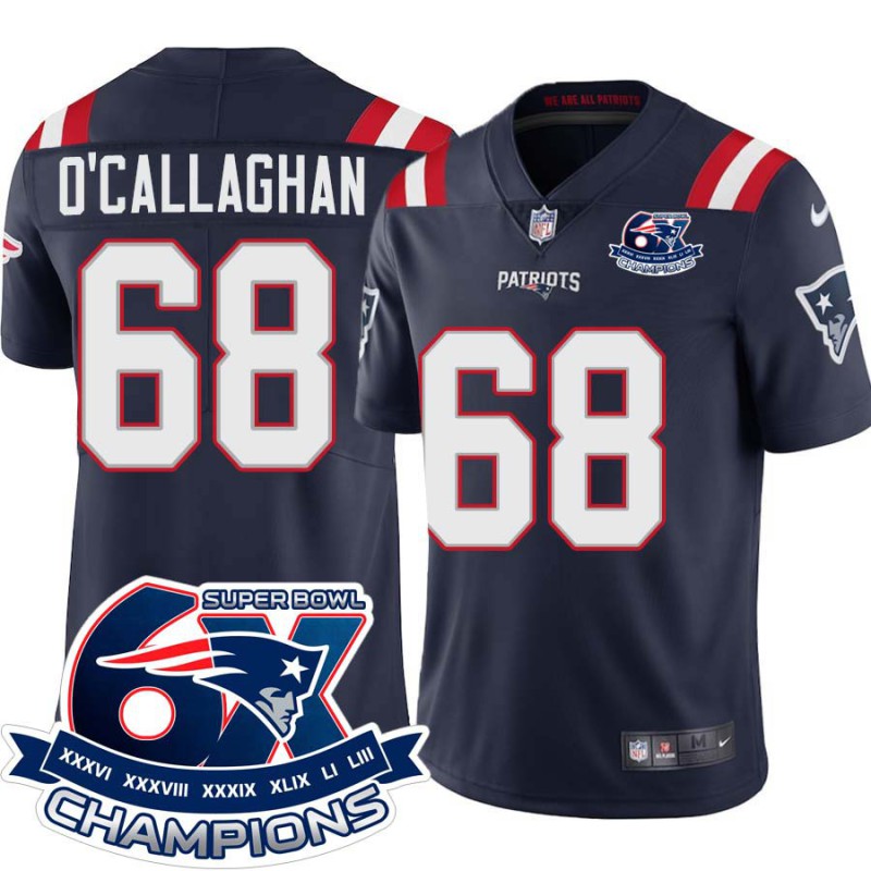 Patriots #68 Ryan O'Callaghan 6X Super Bowl Champions Jersey -Navy Patriots #68 Ryan O'Callaghan 6X Super Bowl Champions Jersey -Navy