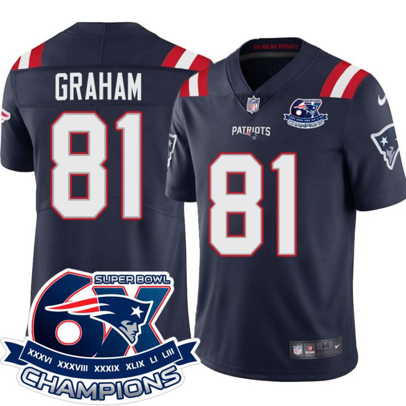 Patriots #81 Hason Graham 6X Super Bowl Champions Jersey -Navy Patriots #81 Hason Graham 6X Super Bowl Champions Jersey -Navy