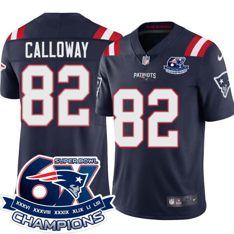 Patriots #82 Chris Calloway 6X Super Bowl Champions Jersey -Navy Patriots #82 Chris Calloway 6X Super Bowl Champions Jersey -Navy