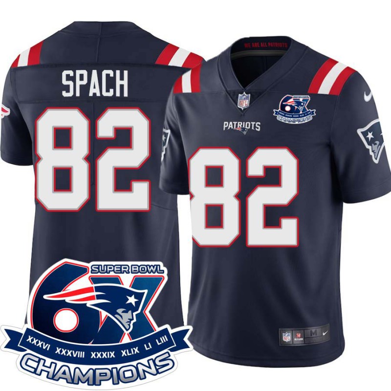 Patriots #82 Stephen Spach 6X Super Bowl Champions Jersey -Navy Patriots #82 Stephen Spach 6X Super Bowl Champions Jersey -Navy