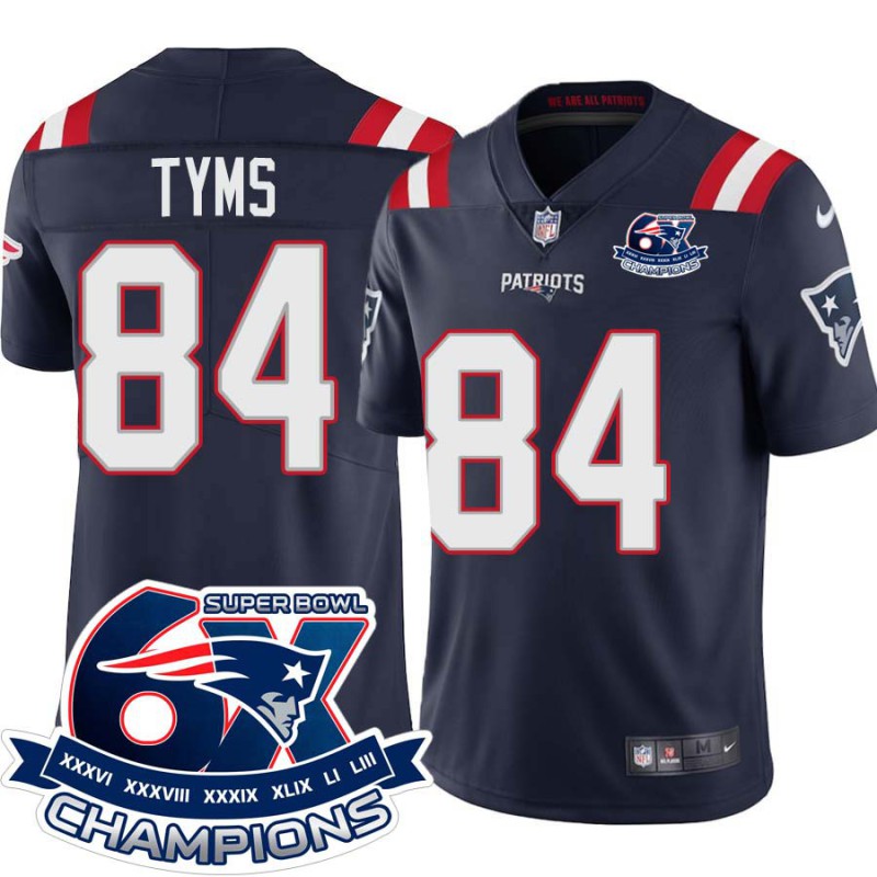 Patriots #84 Brian Tyms 6X Super Bowl Champions Jersey -Navy Patriots #84 Brian Tyms 6X Super Bowl Champions Jersey -Navy