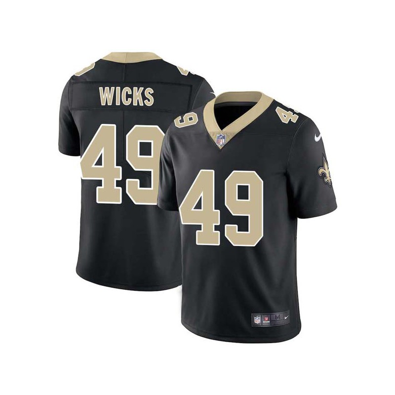 Bob Wicks #49 Saints Authentic Black Jersey