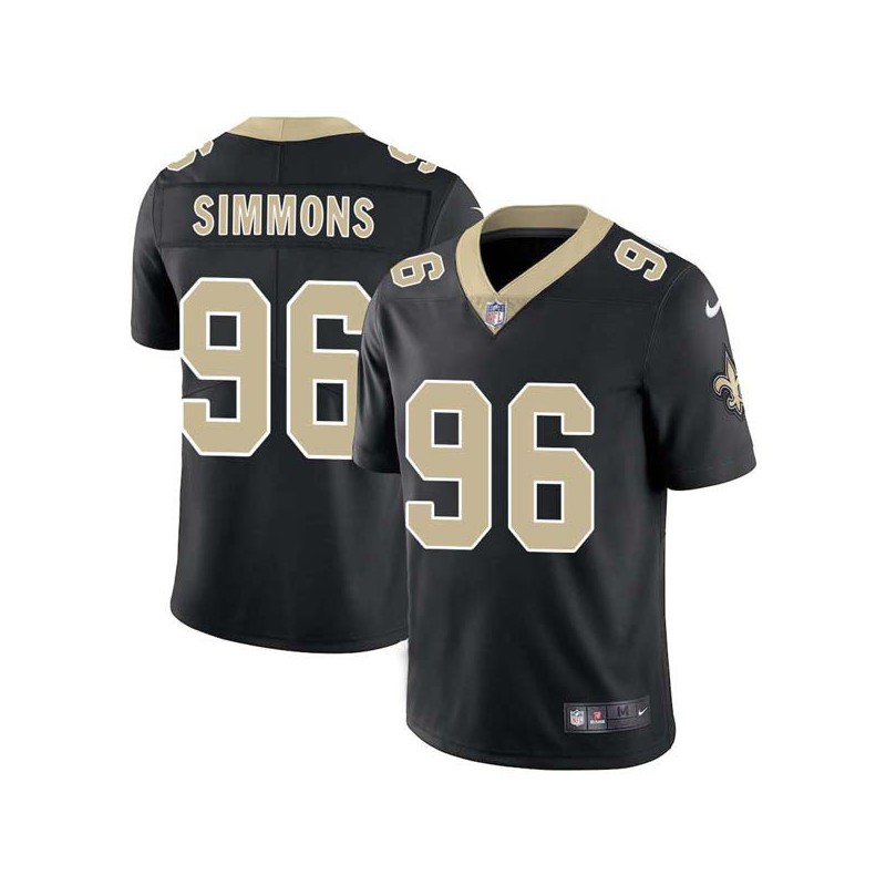 Michael Simmons #96 Saints Authentic Black Jersey
