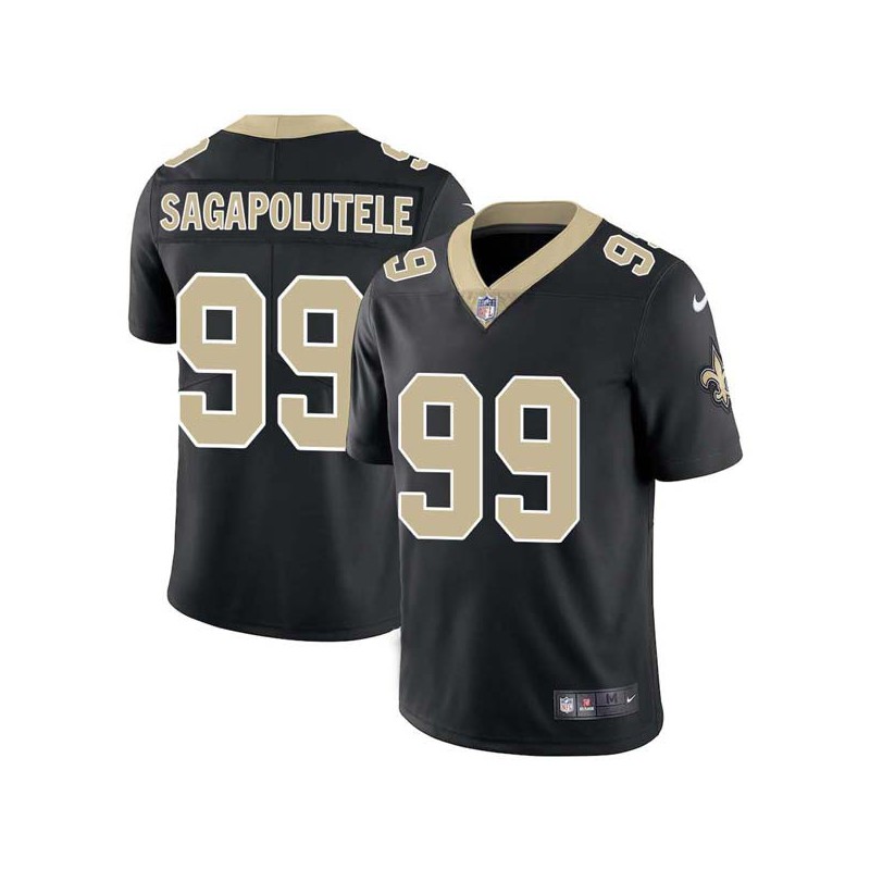 Pio Sagapolutele #99 Saints Authentic Black Jersey