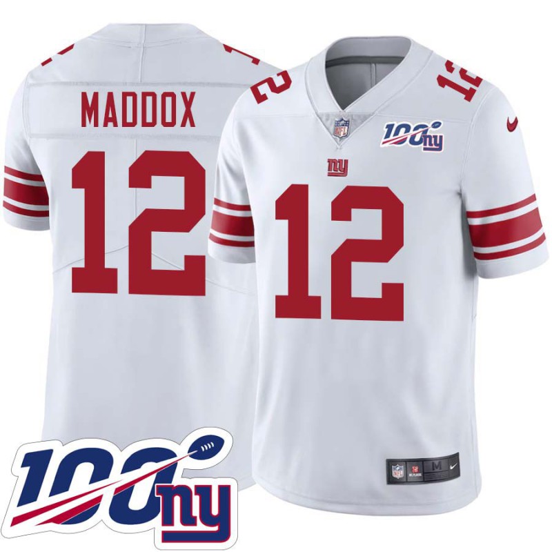 Giants #12 Tommy Maddox 2024 100 Year White Jersey