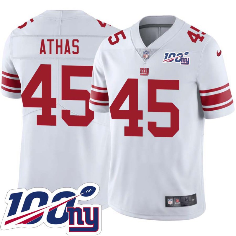 Giants #45 Pete Athas 2024 100 Year White Jersey Giants #45 Pete Athas 2024 100 Year White Jersey