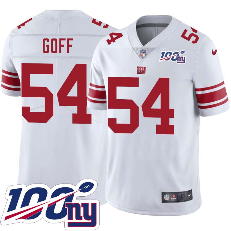 Giants #54 Jonathan Goff 2024 100 Year White Jersey Giants #54 Jonathan Goff 2024 100 Year White Jersey