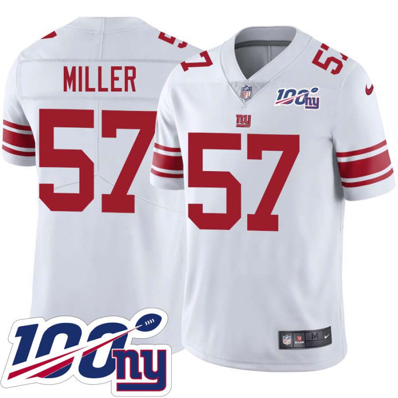 Giants #57 Corey Miller 2024 100 Year White Jersey Giants #57 Corey Miller 2024 100 Year White Jersey