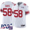 Giants #58 Tae Davis 2024 100 Year White Jersey