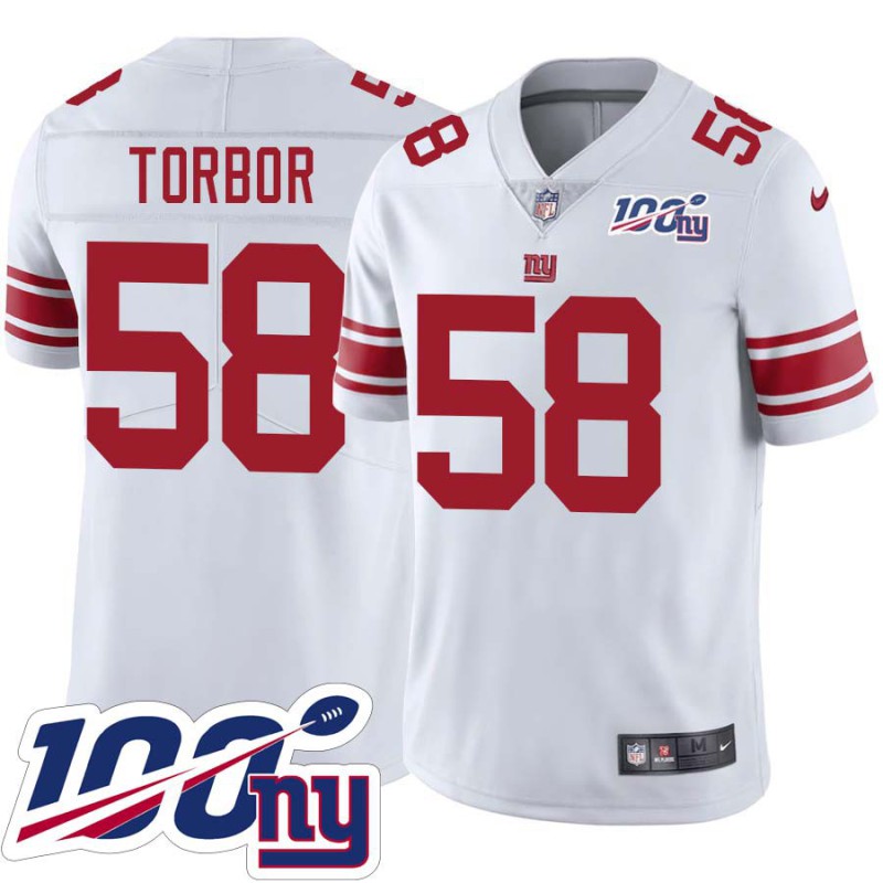 Giants #58 Reggie Torbor 2024 100 Year White Jersey Giants #58 Reggie Torbor 2024 100 Year White Jersey