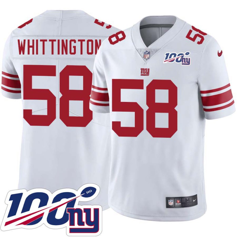 Giants #58 Mike Whittington 2024 100 Year White Jersey Giants #58 Mike Whittington 2024 100 Year White Jersey