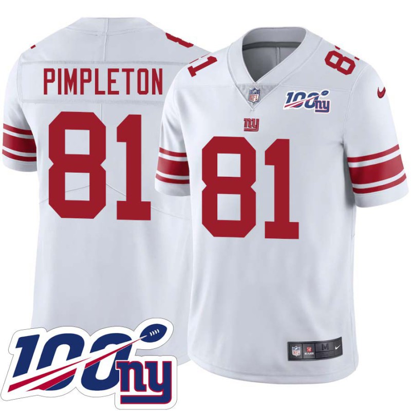 Giants #81 Kalil Pimpleton 2024 100 Year White Jersey Giants #81 Kalil Pimpleton 2024 100 Year White Jersey