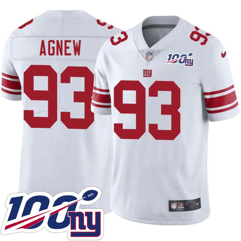 Giants #93 Ray Agnew 2024 100 Year White Jersey Giants #93 Ray Agnew 2024 100 Year White Jersey