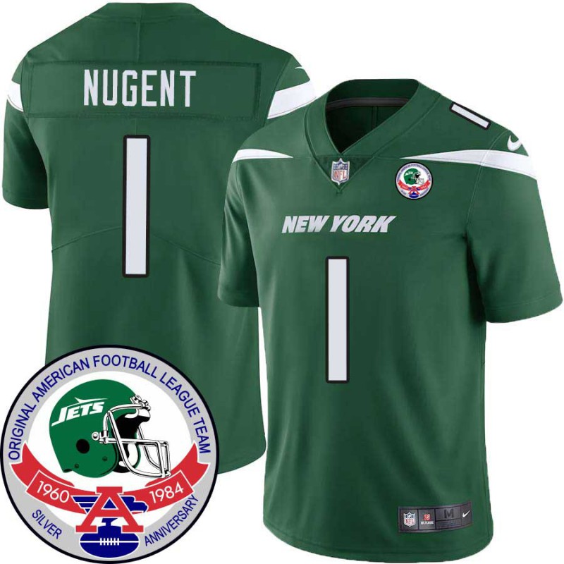 Jets #1 Mike Nugent 1984 Throwback Green Jersey Jets #1 Mike Nugent 1984 Throwback Green Jersey