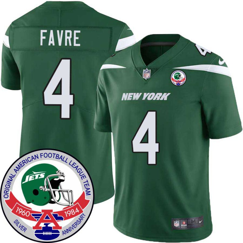 Jets #4 Brett Favre 1984 Throwback Green Jersey Jets #4 Brett Favre 1984 Throwback Green Jersey
