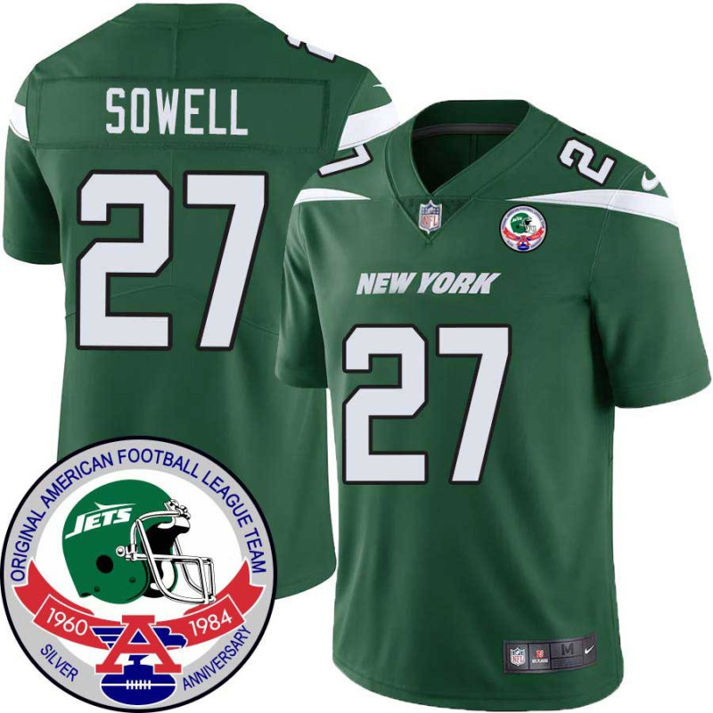 Jets #27 Jerald Sowell 1984 Throwback Green Jersey Jets #27 Jerald Sowell 1984 Throwback Green Jersey