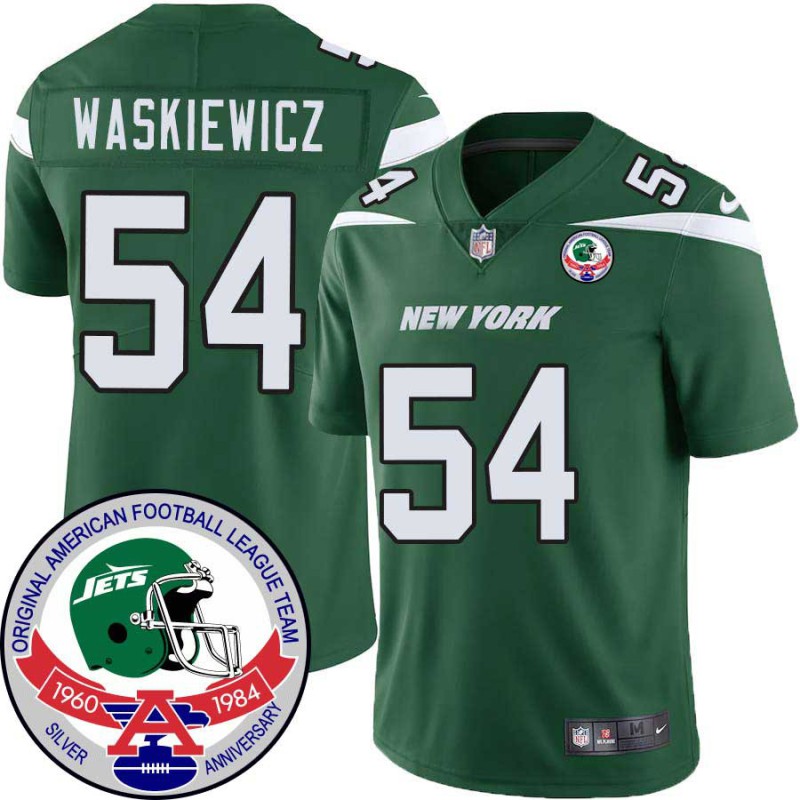 Jets #54 Jim Waskiewicz 1984 Throwback Green Jersey Jets #54 Jim Waskiewicz 1984 Throwback Green Jersey