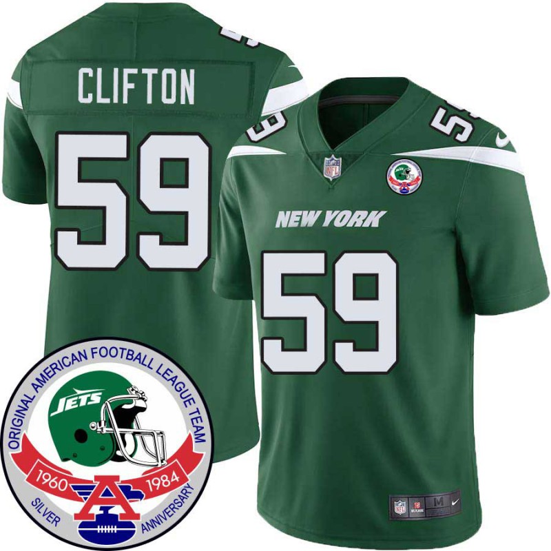 Jets #59 Kyle Clifton 1984 Throwback Green Jersey Jets #59 Kyle Clifton 1984 Throwback Green Jersey