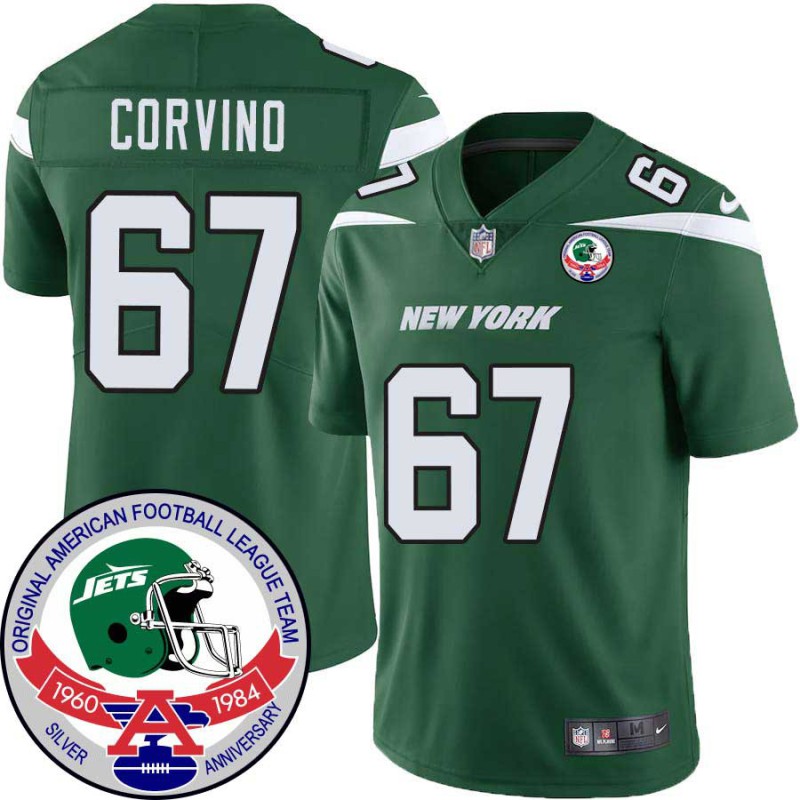 Jets #67 Anthony Corvino 1984 Throwback Green Jersey Jets #67 Anthony Corvino 1984 Throwback Green Jersey