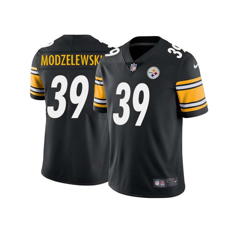 Ed Modzelewski #39 Steelers Tackle Twill Black Jersey