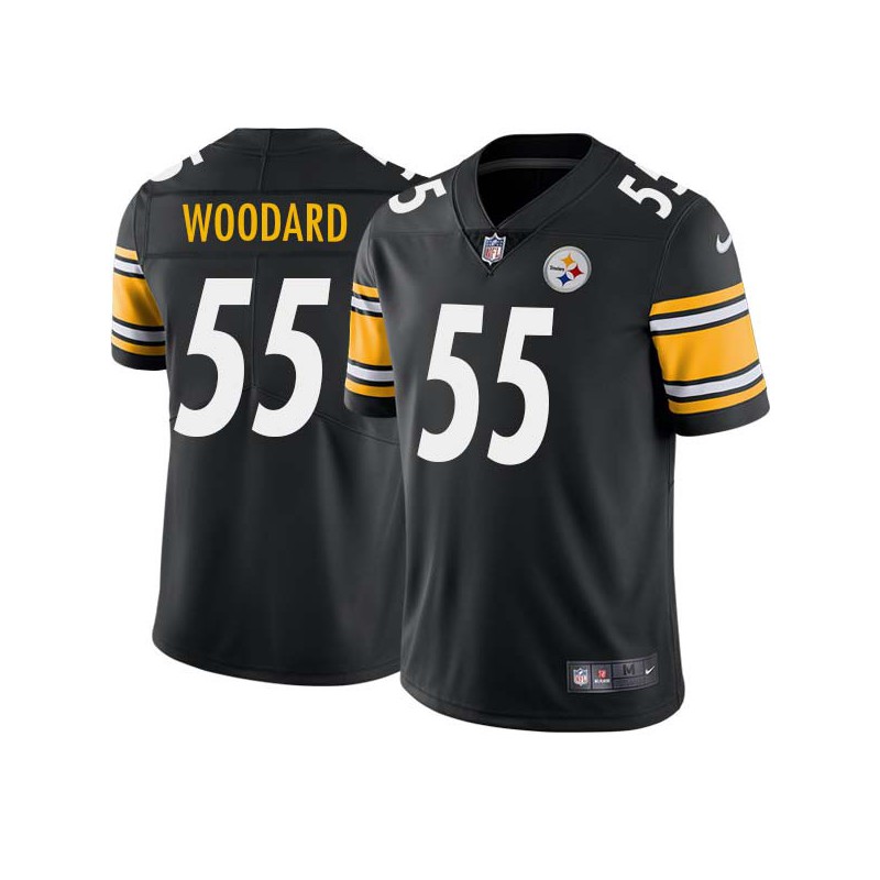 Ken Woodard #55 Steelers Tackle Twill Black Jersey