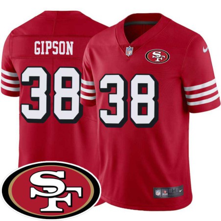 49ers #38 Tashaun Gipson SF Patch Jersey -Red2