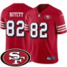 49ers #82 Lon Boyett SF Patch Jersey -Red2
