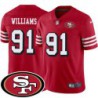 49ers #91 Alfred Williams SF Patch Jersey -Red2
