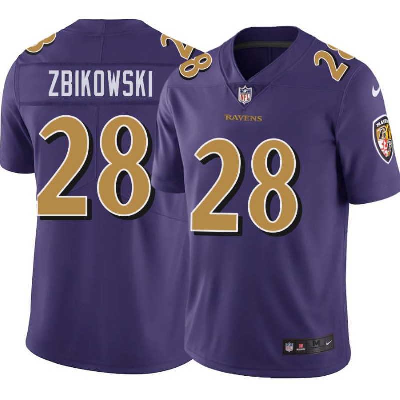 Ravens #28 Tom Zbikowski Purple Jersey