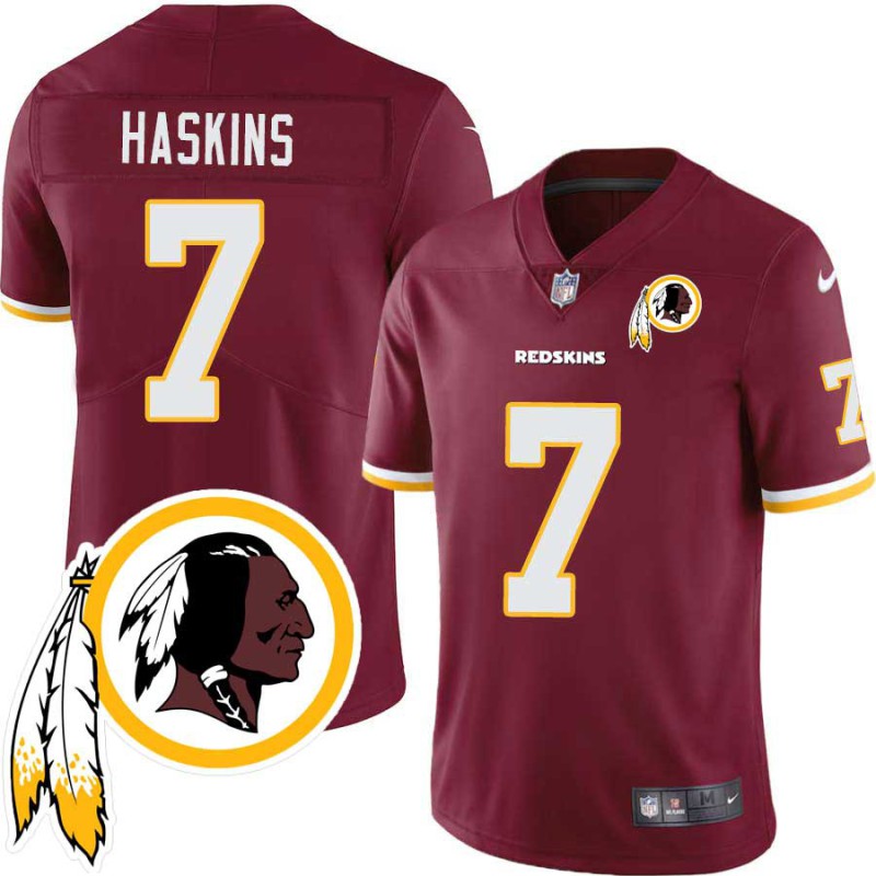 Dwayne Haskins #7 Redskins Head Patch Burgundy Jersey Dwayne Haskins #7 Redskins Head Patch Burgundy Jersey