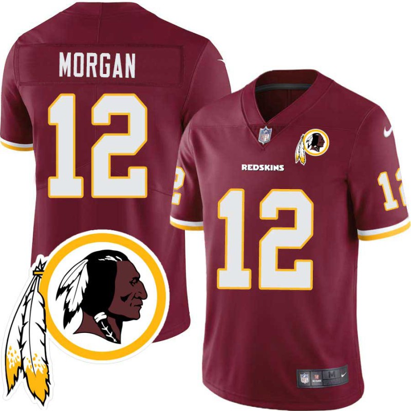 Boyd Morgan #12 Redskins Head Patch Burgundy Jersey Boyd Morgan #12 Redskins Head Patch Burgundy Jersey