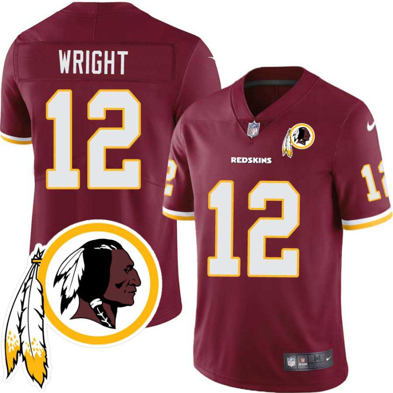 Ted Wright #12 Redskins Head Patch Burgundy Jersey Ted Wright #12 Redskins Head Patch Burgundy Jersey