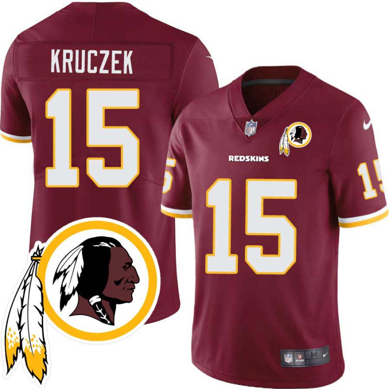 Mike Kruczek #15 Redskins Head Patch Burgundy Jersey Mike Kruczek #15 Redskins Head Patch Burgundy Jersey