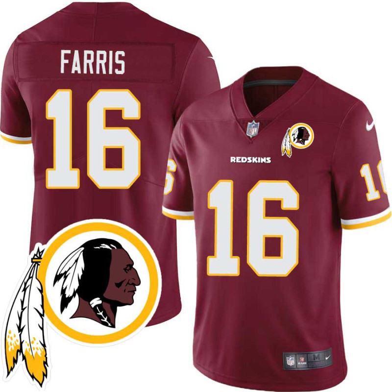 Jimmy Farris #16 Redskins Head Patch Burgundy Jersey Jimmy Farris #16 Redskins Head Patch Burgundy Jersey