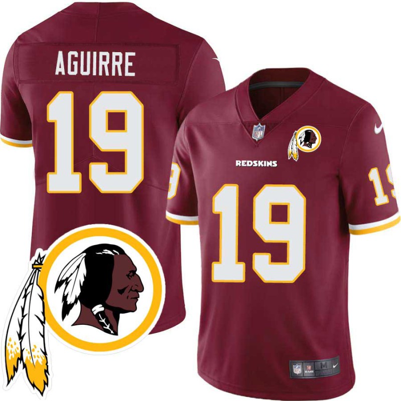 Joe Aguirre #19 Redskins Head Patch Burgundy Jersey Joe Aguirre #19 Redskins Head Patch Burgundy Jersey