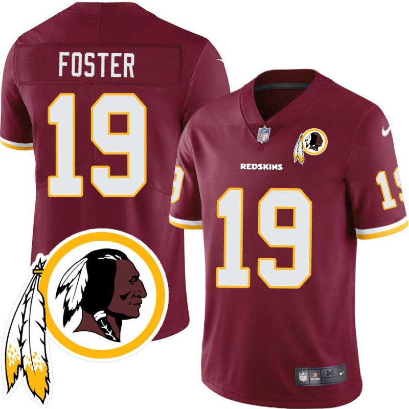 Robert Foster #19 Redskins Head Patch Burgundy Jersey Robert Foster #19 Redskins Head Patch Burgundy Jersey