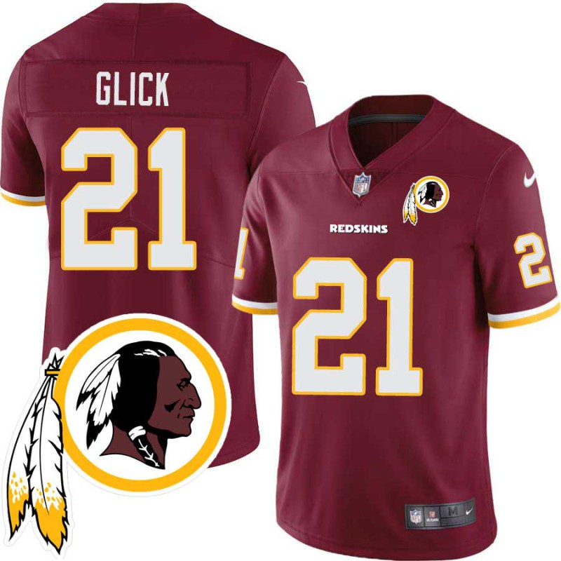 Gary Glick #21 Redskins Head Patch Burgundy Jersey Gary Glick #21 Redskins Head Patch Burgundy Jersey