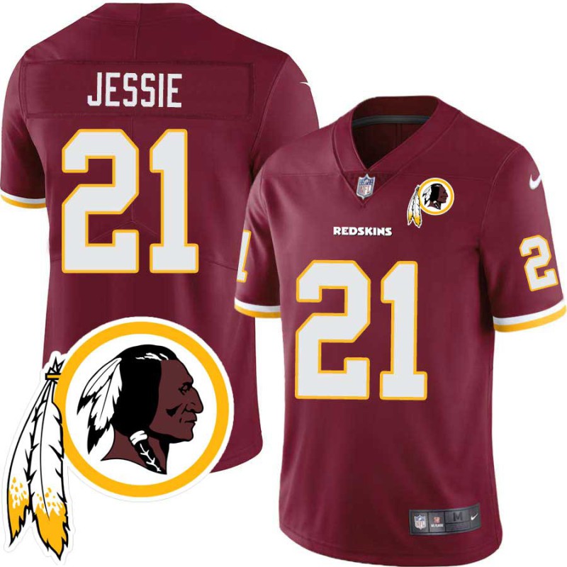 Tim Jessie #21 Redskins Head Patch Burgundy Jersey Tim Jessie #21 Redskins Head Patch Burgundy Jersey