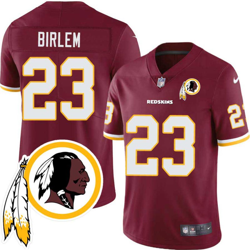 Keith Birlem #23 Redskins Head Patch Burgundy Jersey Keith Birlem #23 Redskins Head Patch Burgundy Jersey