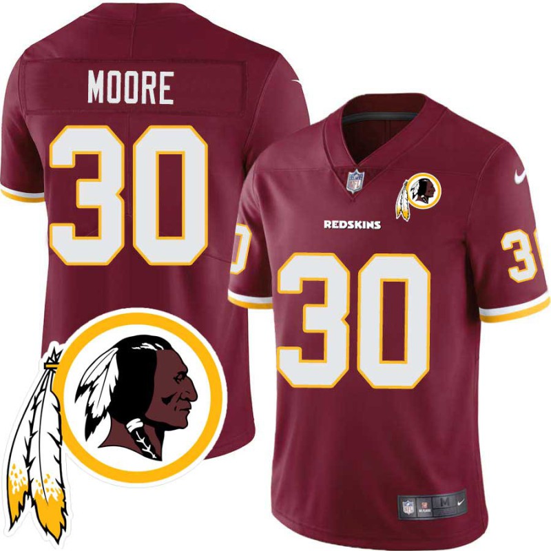 Jeff Moore #30 Redskins Head Patch Burgundy Jersey Jeff Moore #30 Redskins Head Patch Burgundy Jersey