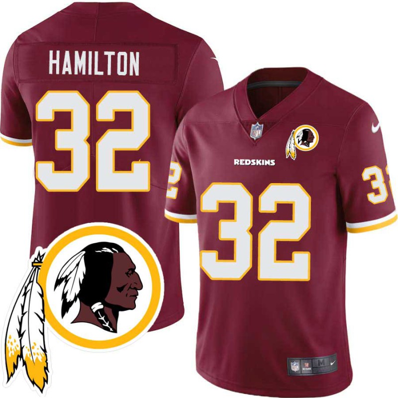Justin Hamilton #32 Redskins Head Patch Burgundy Jersey Justin Hamilton #32 Redskins Head Patch Burgundy Jersey